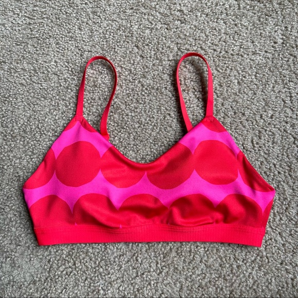 adidas Marimekko All Me Bra Sz S In Vivid Red/Team Real Magenta - Picture 4 of 8